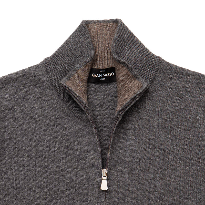 カシミヤ ハーフジップ グレー – MINIMAL WARDROBE