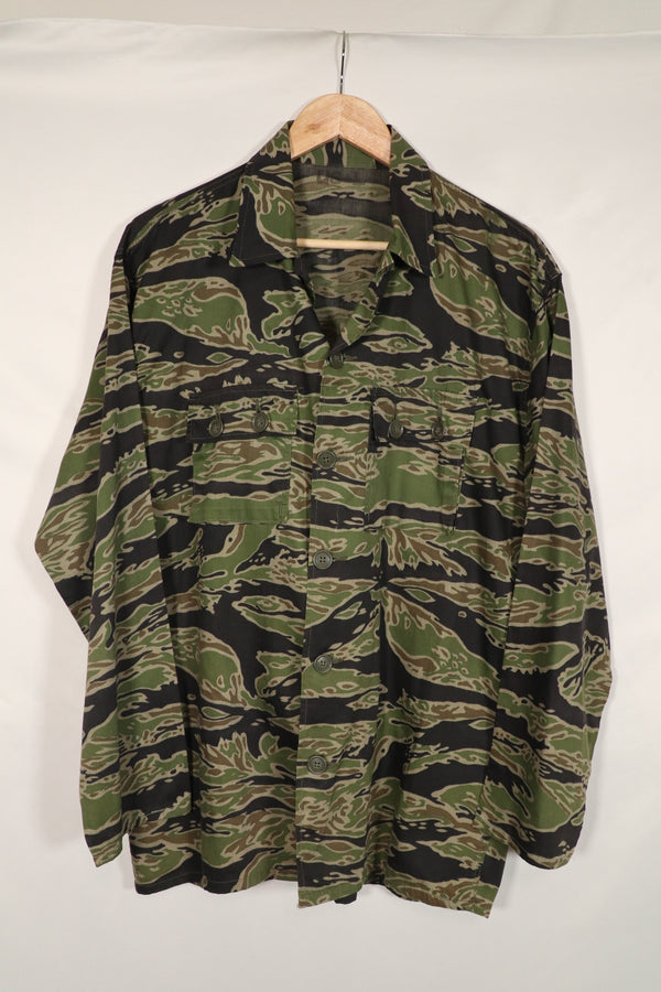 実物 レイトウォーパターン タイガーストライプ シャツ US-L 状態良い