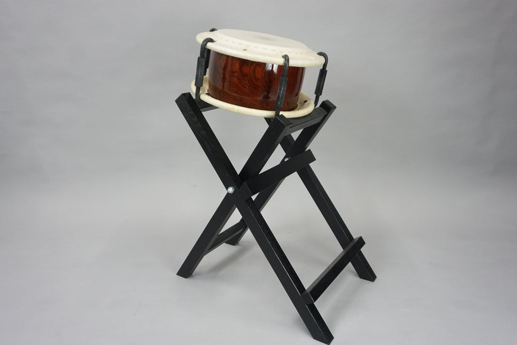 締太鼓 テレン台 バチ2本付 中古品② 締太鼓 テレン台 バチ2本付 中古