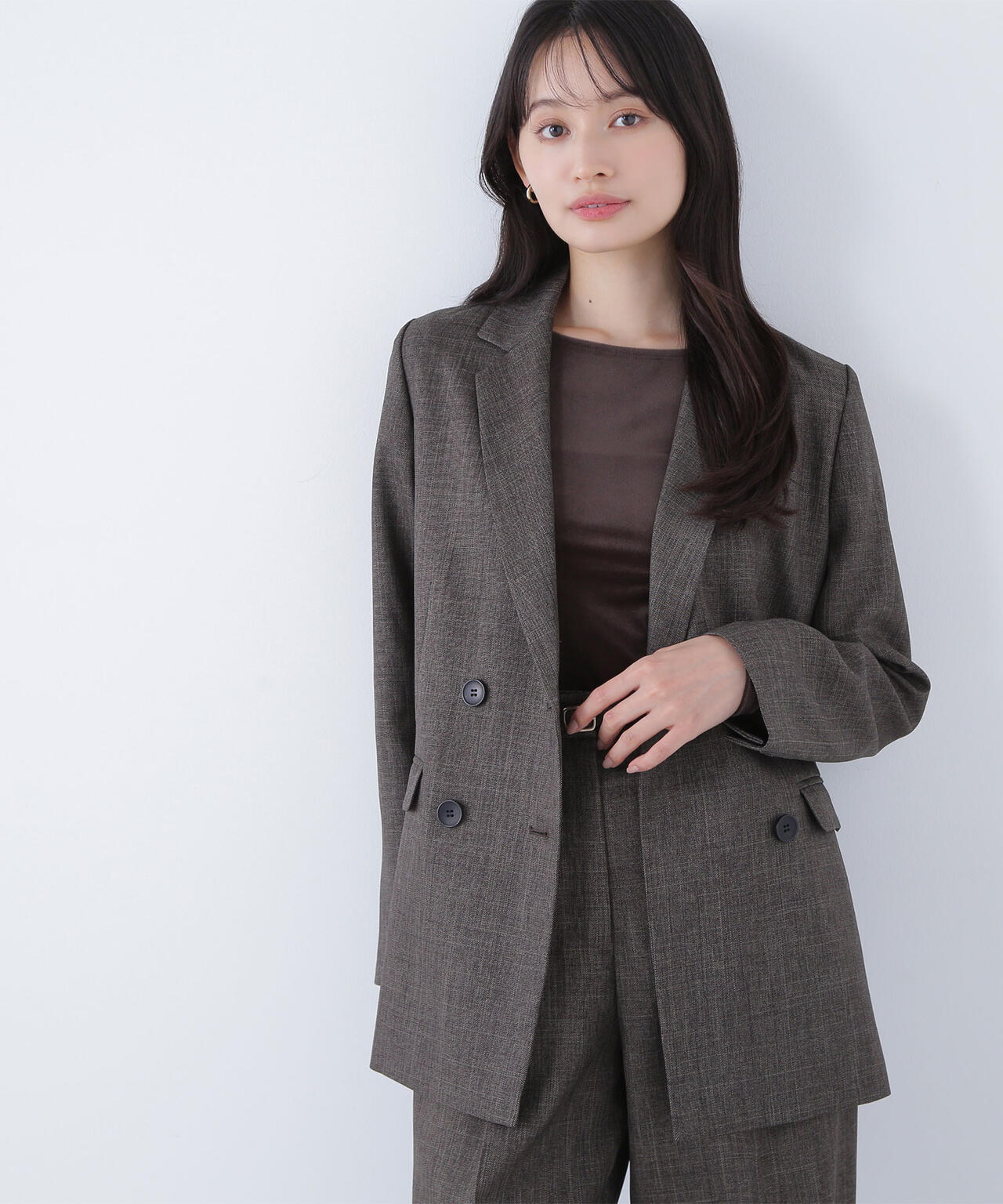 シャークスキン SETUPダブルブレストジャケット | NATURAL BEAUTY