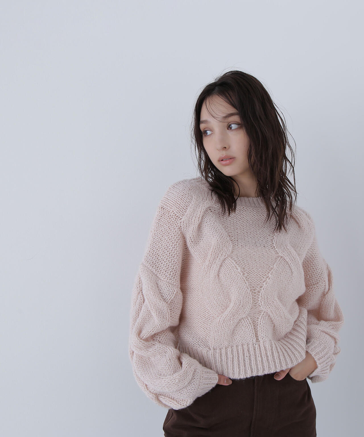 Oggi掲載】クロップドビッグケーブルニット | NATURAL BEAUTY BASIC