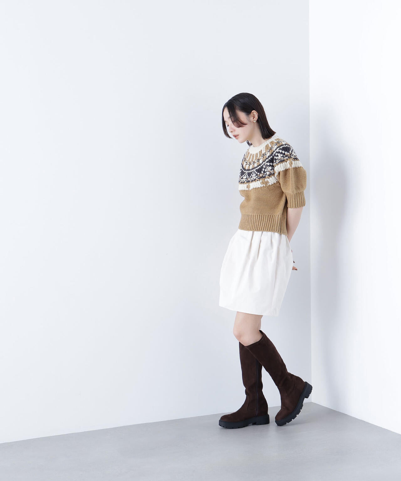 BLANC】ギャザーフォルムミニスカート | NATURAL BEAUTY BASIC