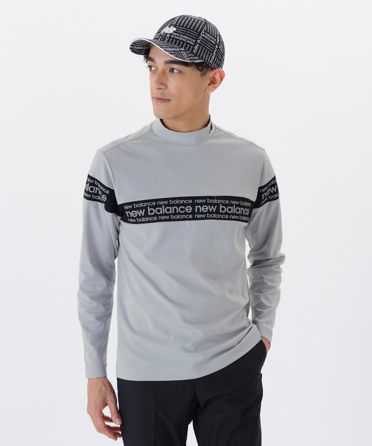 保形性 ストレッチ 長袖 モックネック プルオーバー (MENS) | new