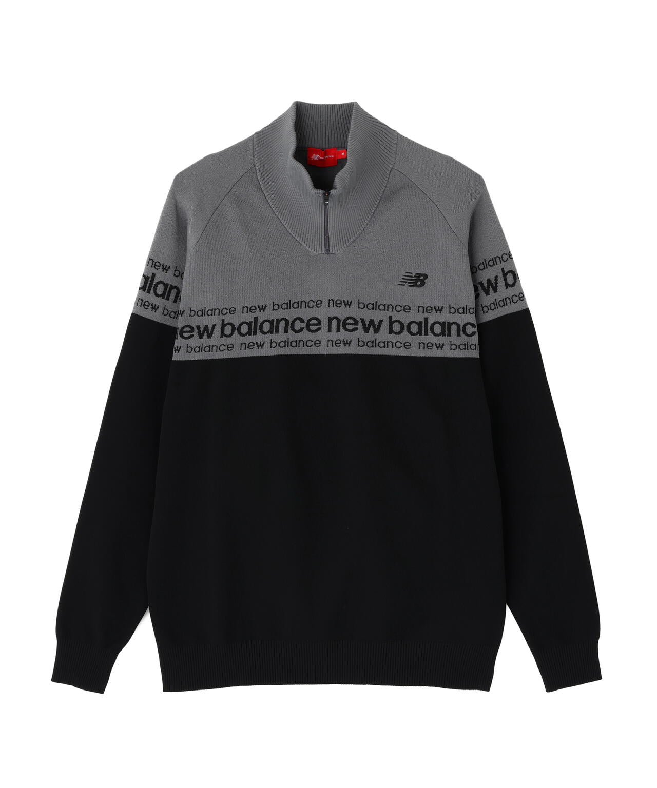 ロゴライン 軽量 ハーフジップ スタンド ニット プルオーバー (MENS