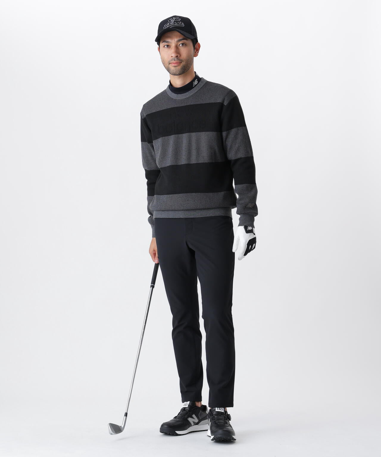 針抜きリブ×ロゴ クルーネック ニット プルオーバー (MENS) | new