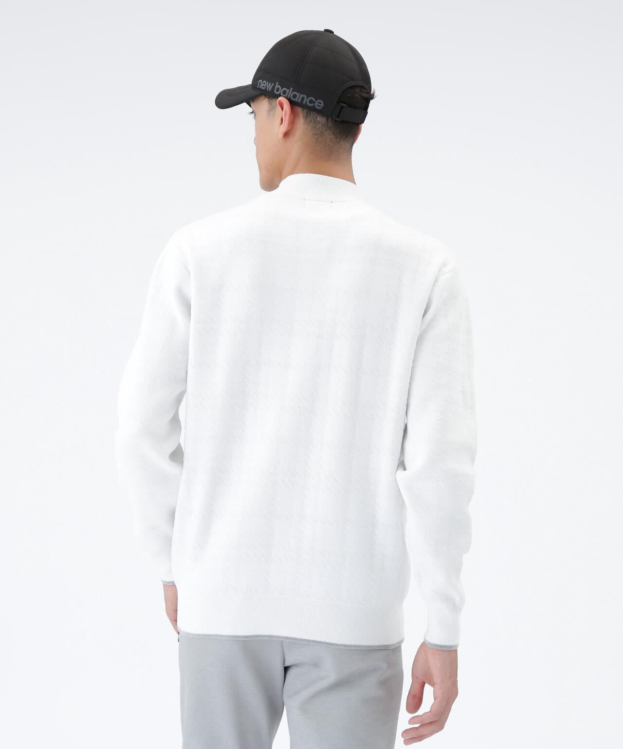 グレンチェック柄 モックネック ニット プルオーバー (MENS) | new