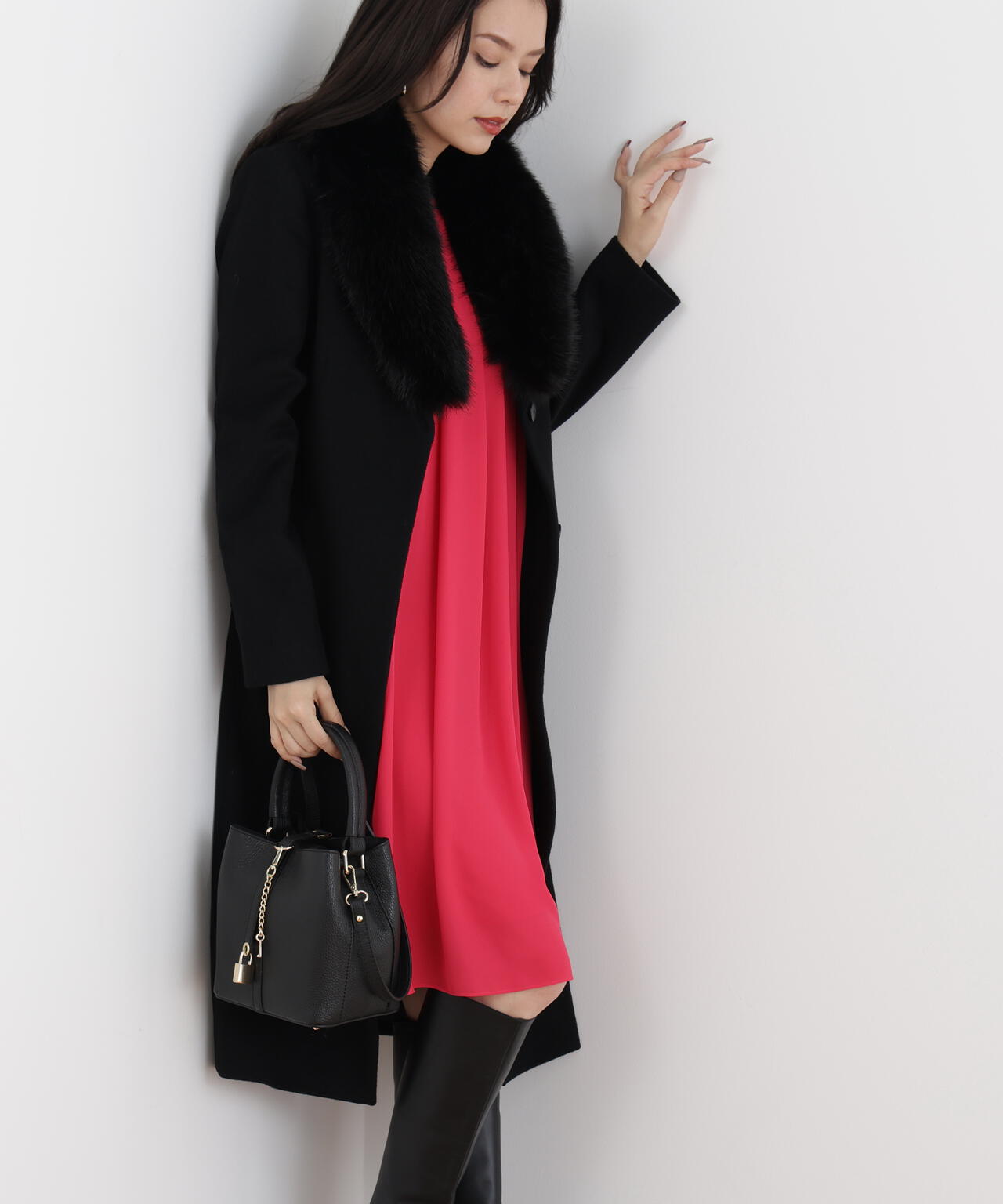 カシミヤ混ベルテッドコート | PINKY&DIANNE（ピンキー&ダイアン