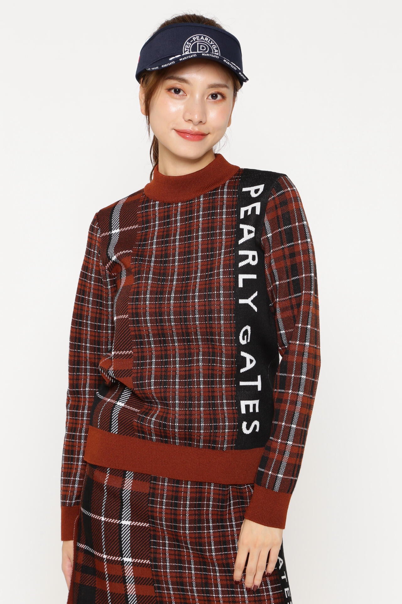 バウンドウール モックネックニットプルオーバー ＜CHECKシリーズ