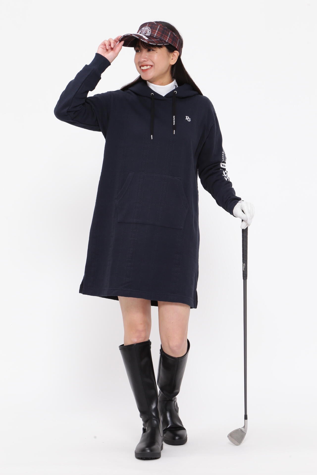 コットン裏毛ジャガード フーディワンピース | PEARLY GATES（パーリー