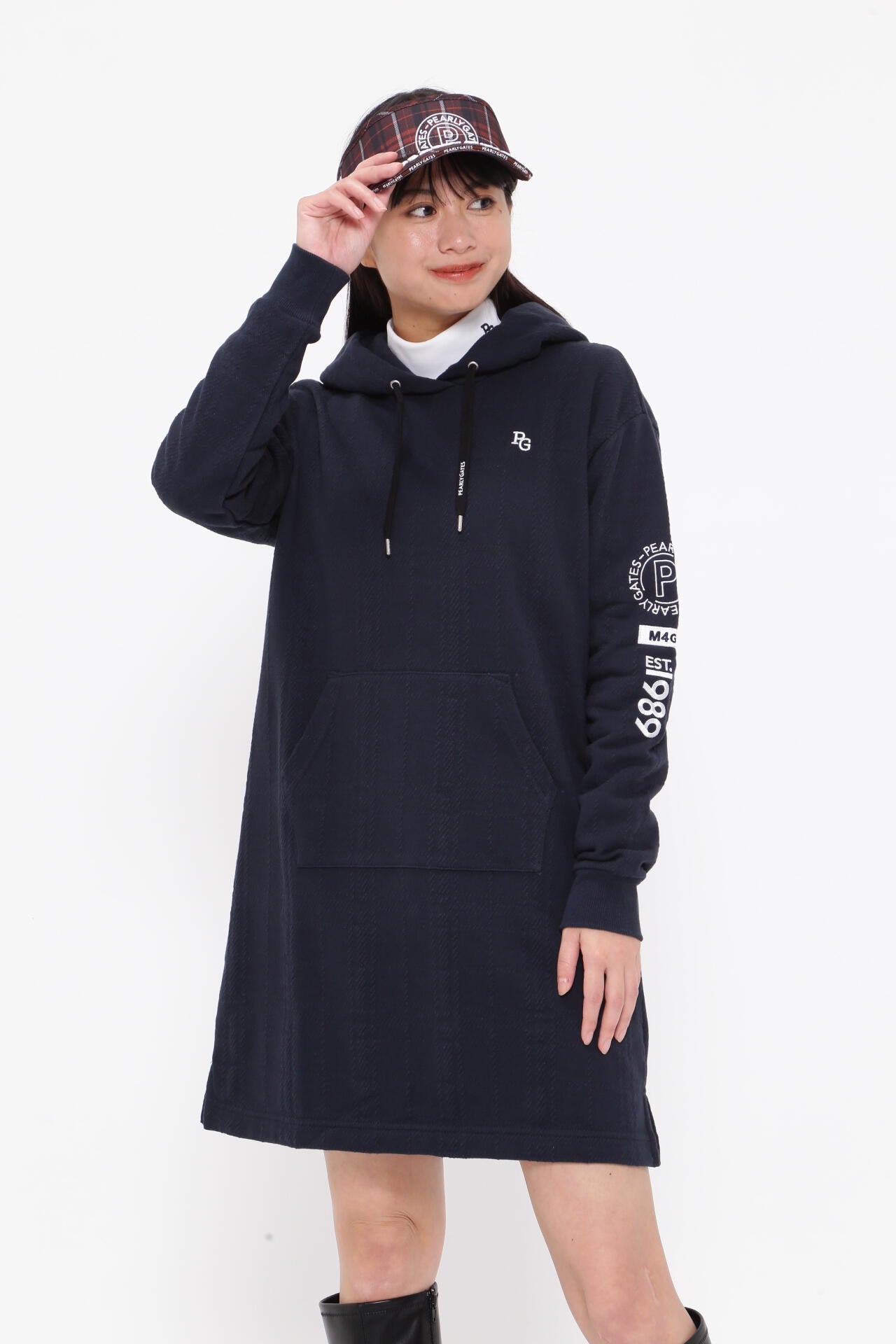 コットン裏毛ジャガード フーディワンピース | PEARLY GATES（パーリー