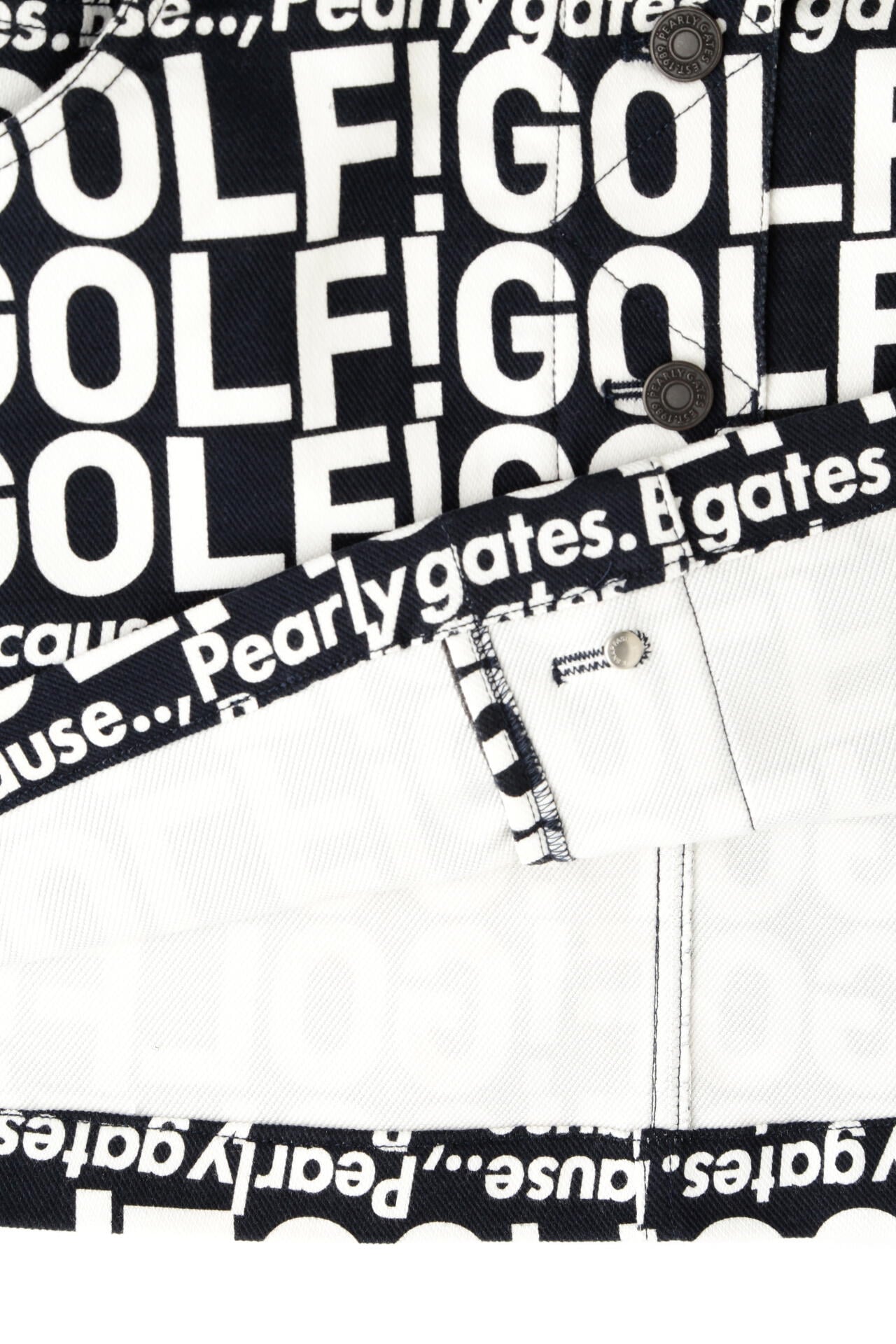 GOLF柄 (大) コットンストレッチカルゼ表ピーチ 5ポケットスカート