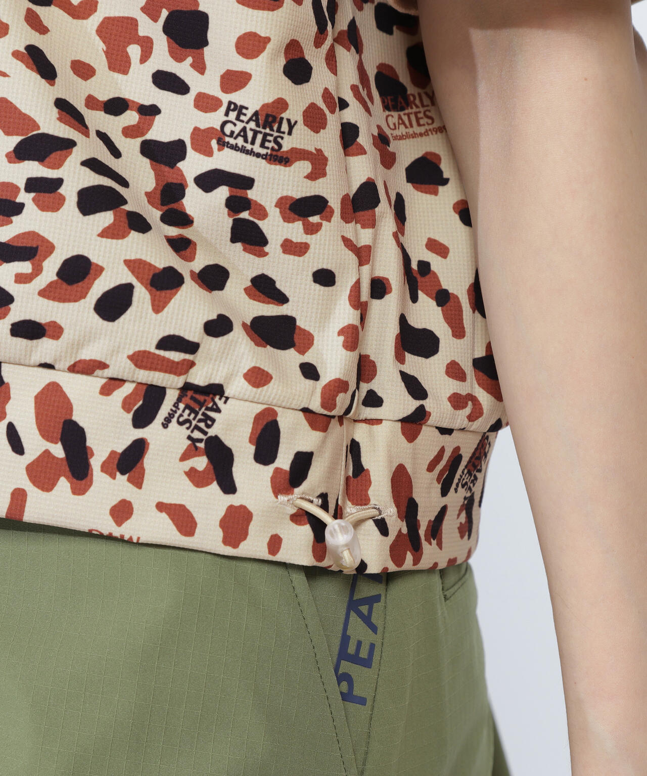 格子ジャージ半袖スキッパーポロシャツ ＜ヒョウ柄＞ | PEARLY GATES