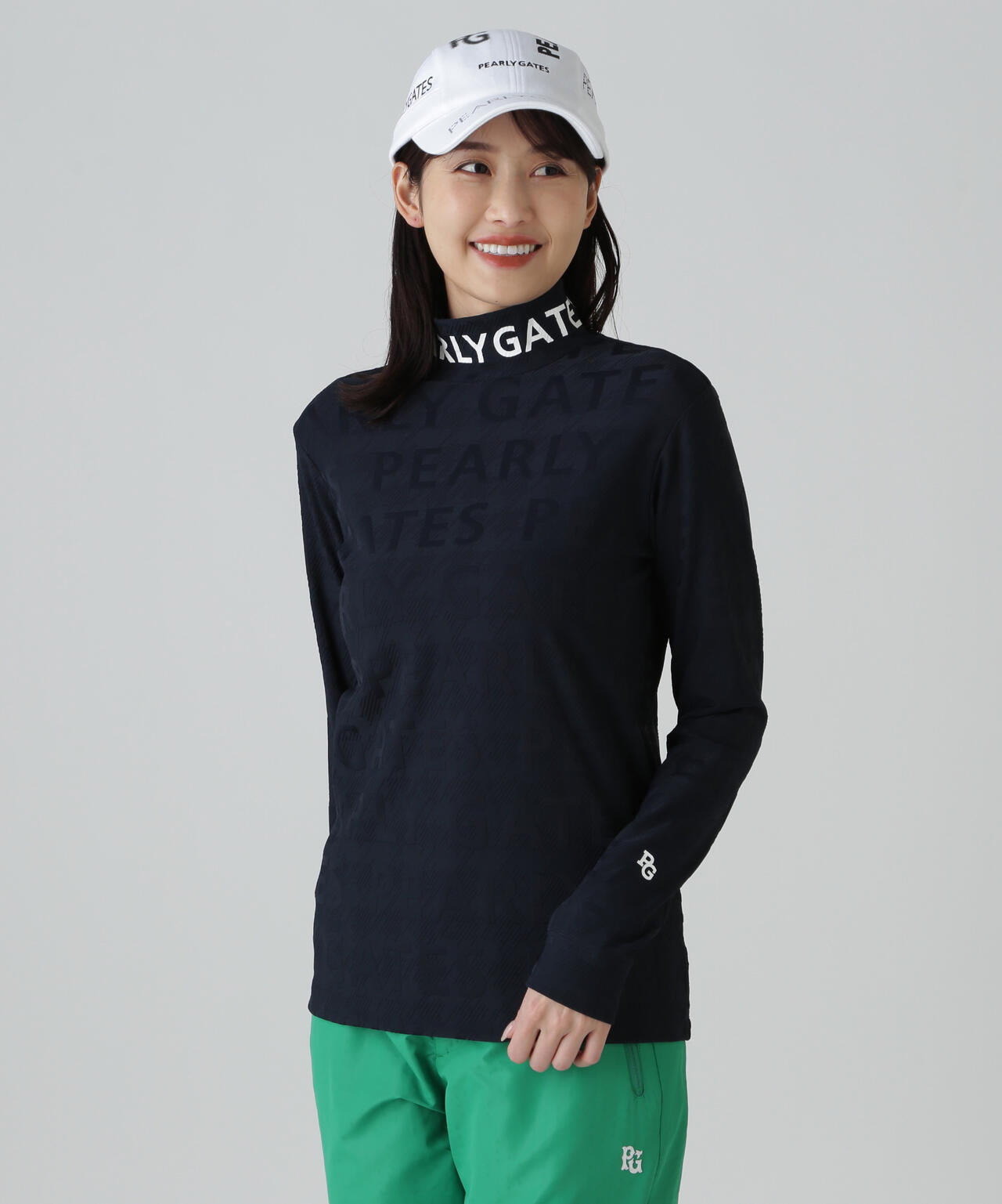 3Dベアジャガードハイネックカットソー | PEARLY GATES（パーリー