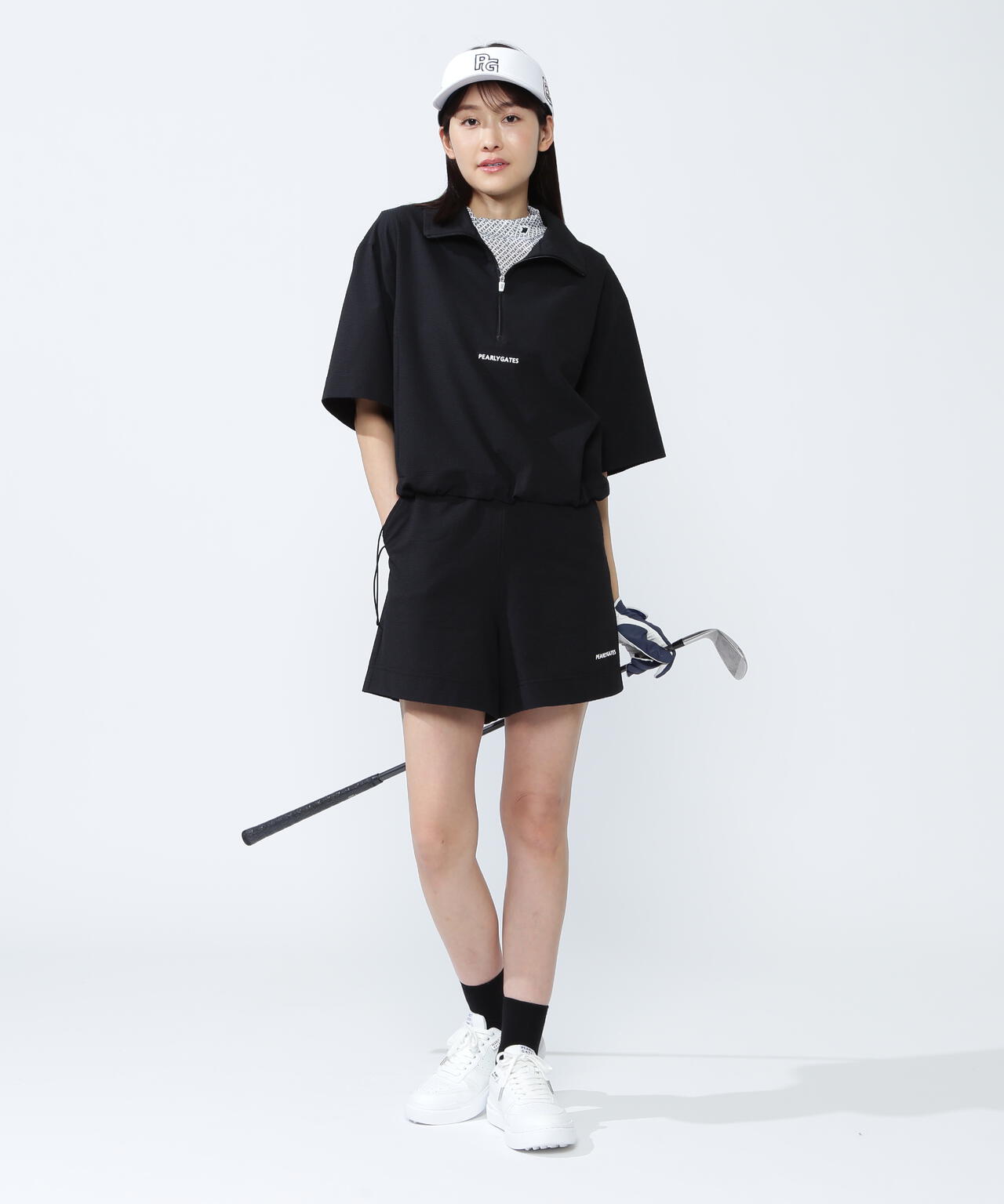 プライムフレックス×DotAir 5分袖ハーフジップ | PEARLY GATES