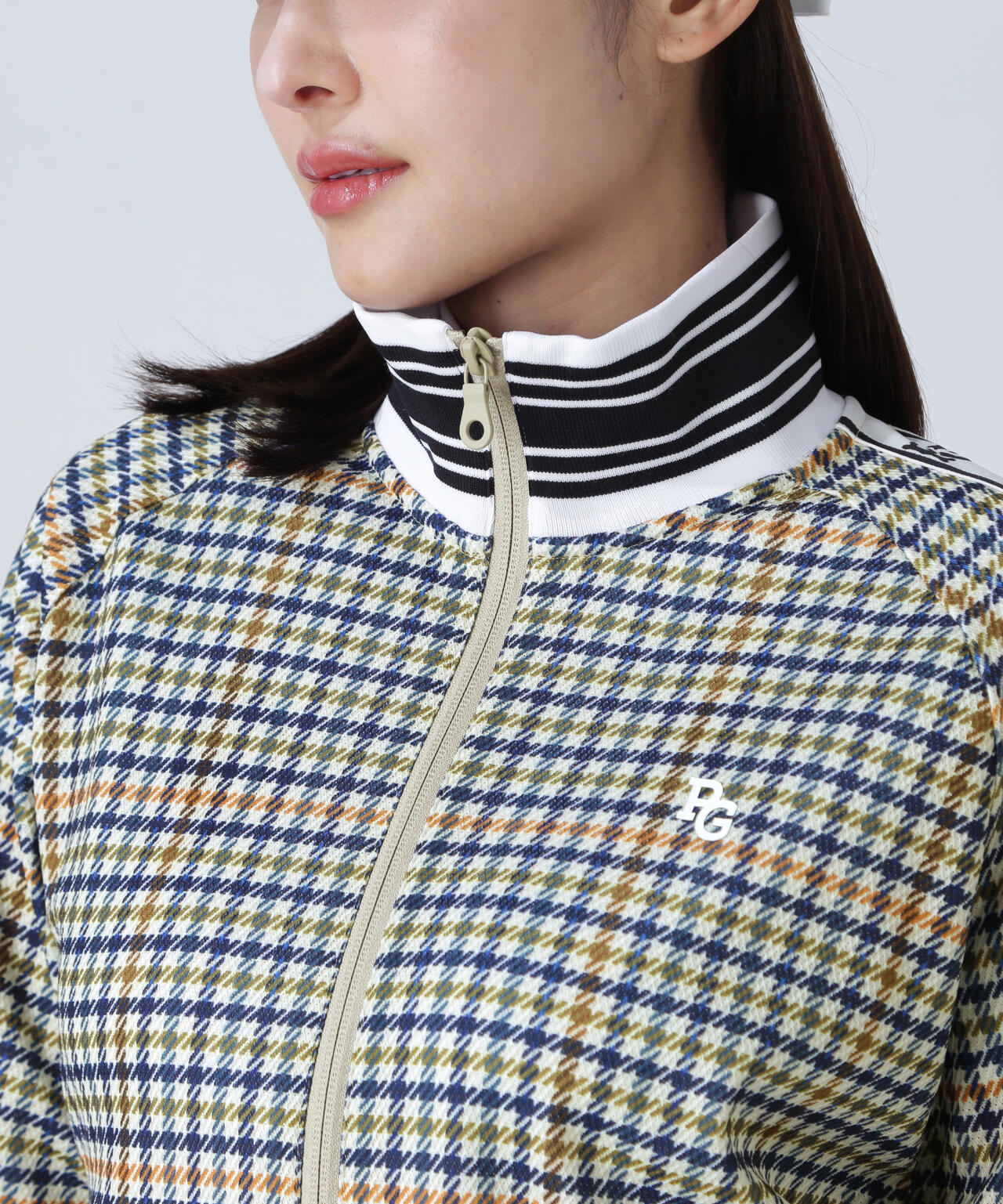 Peストレッチメッシュフルジップジャケット ＜ガンクラブチェック柄