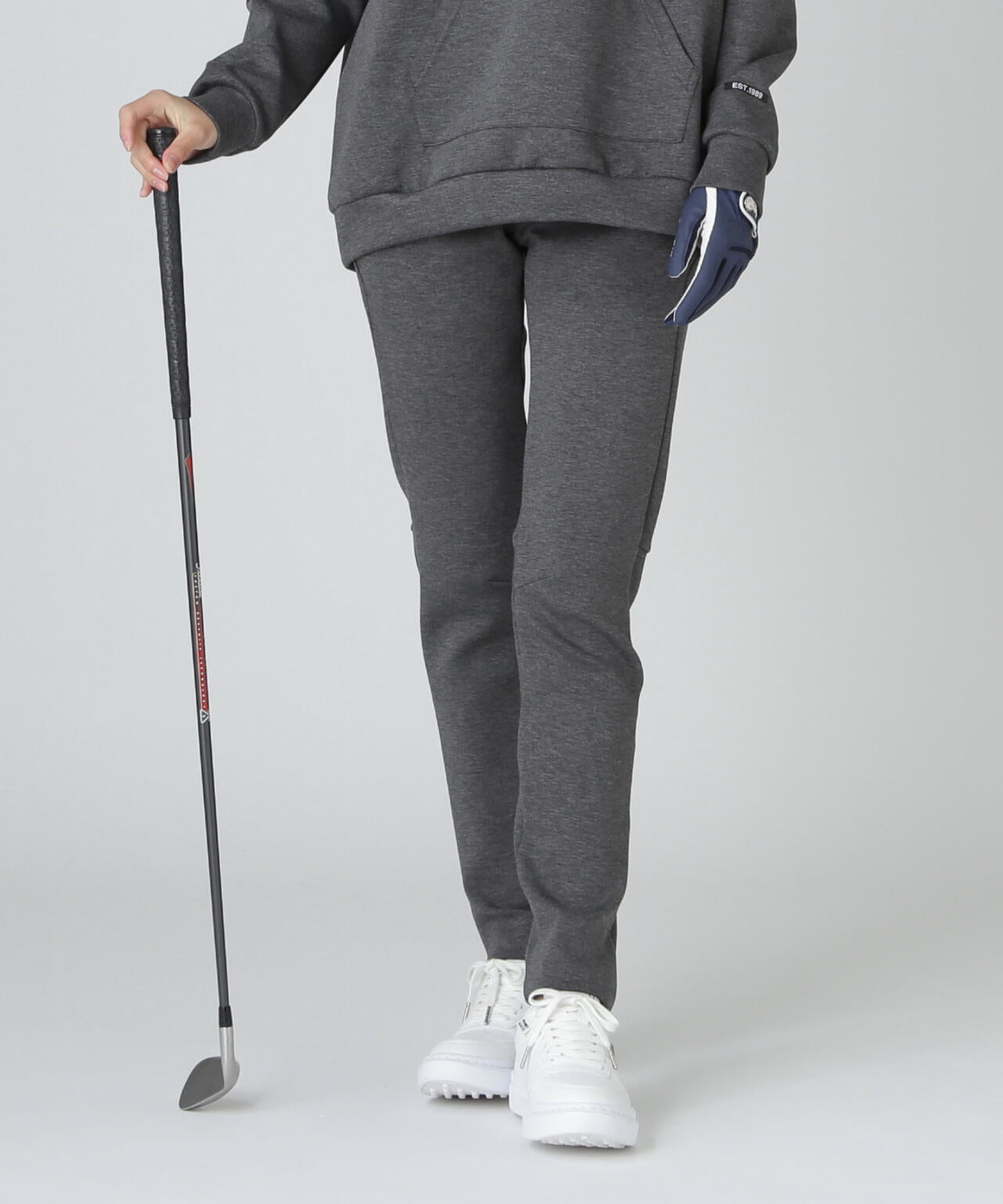 現行モデル パーリーゲイツ パンツ S〜M相当 グレー テーパード タック