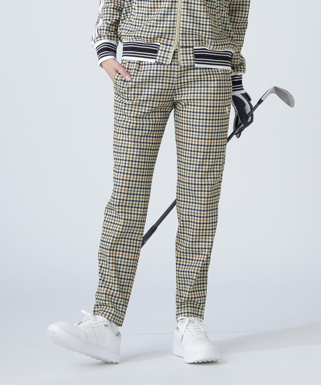 PEARLY GATES チェック柄パンツ ネイビー PEARLY GATES チェック柄
