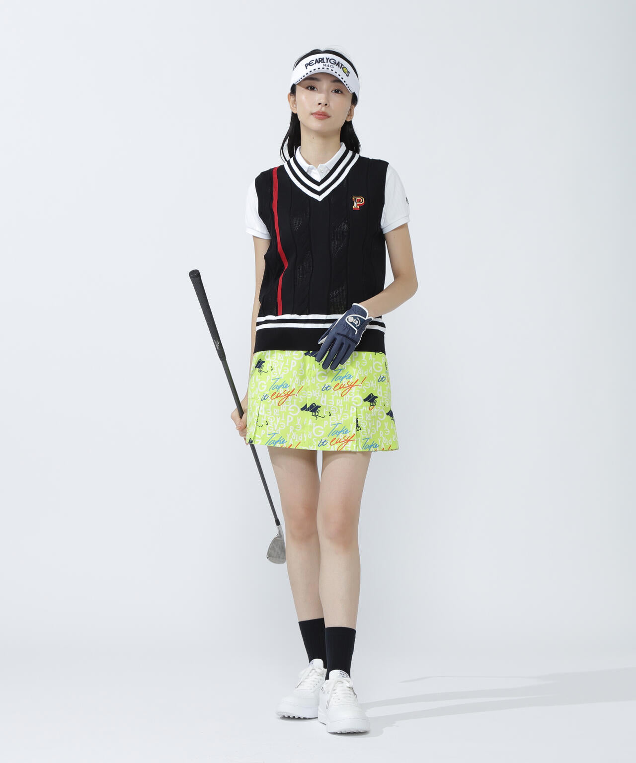 TEXBRID二重織裏使い スカート ＜BALLくんロゴ総柄＞ | PEARLY GATES