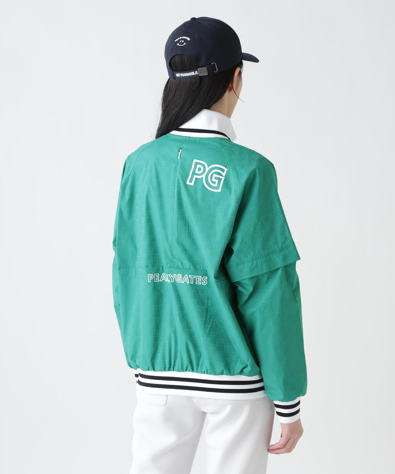 PG is PG ロゴジャガードポリエステルタフタジップアップブルゾン