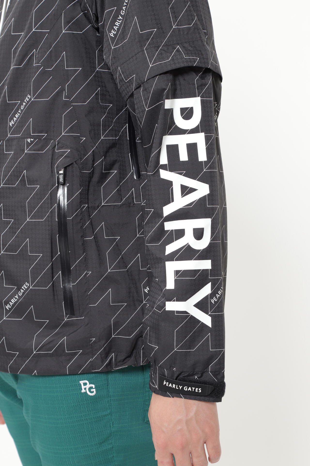 パーリーゲイツ メンズゴルフウェア ライトダウンジャケット 千鳥格子