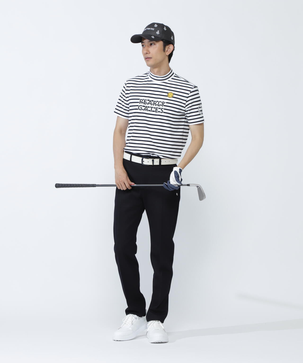 ボーダー柄 PG is PG ベアカノコ半袖ハイネックカットソー ＜ボーダー