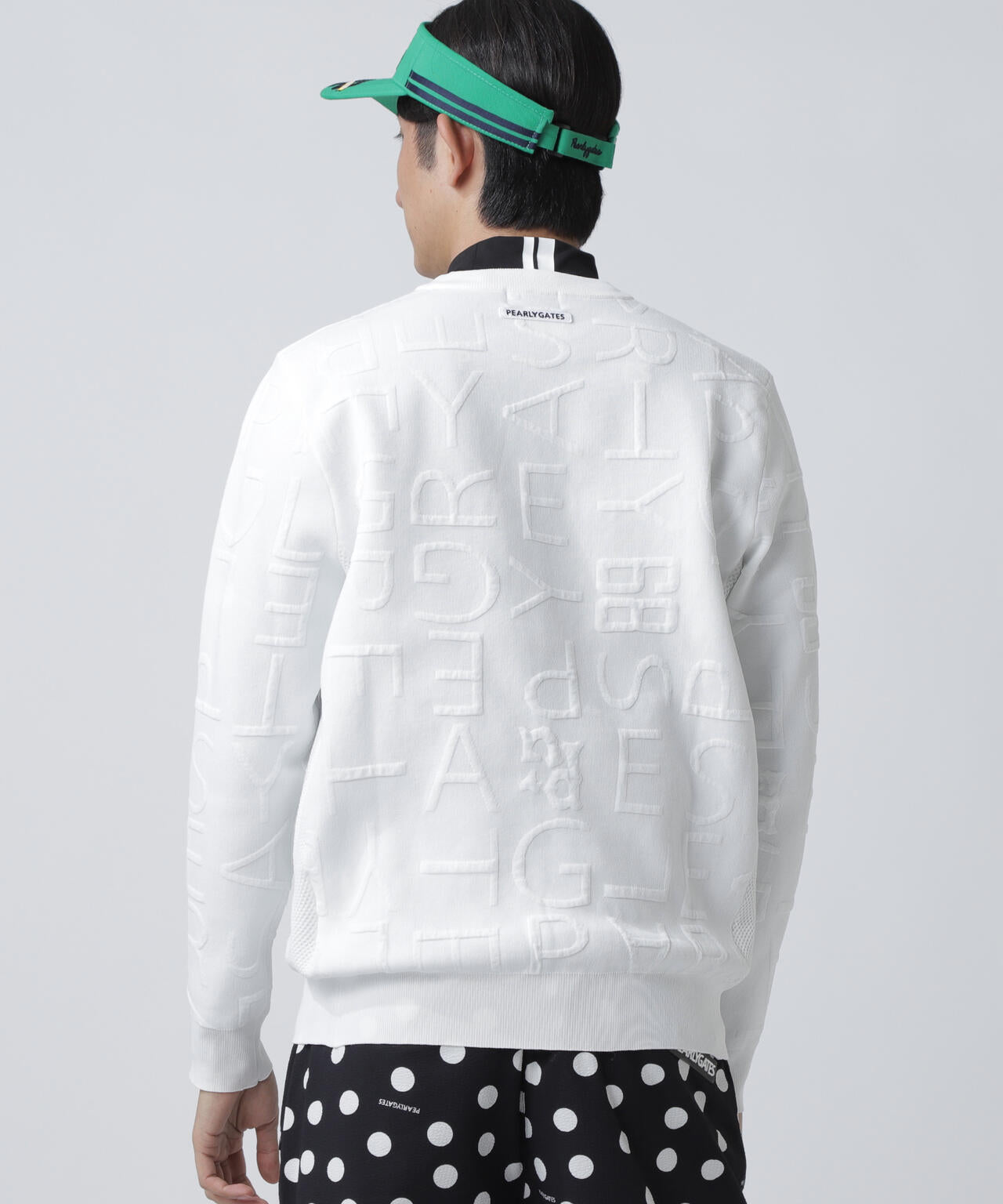 14Gクルーネックニットプルオーバー ＜ジャガードロゴ総柄＞ | PEARLY