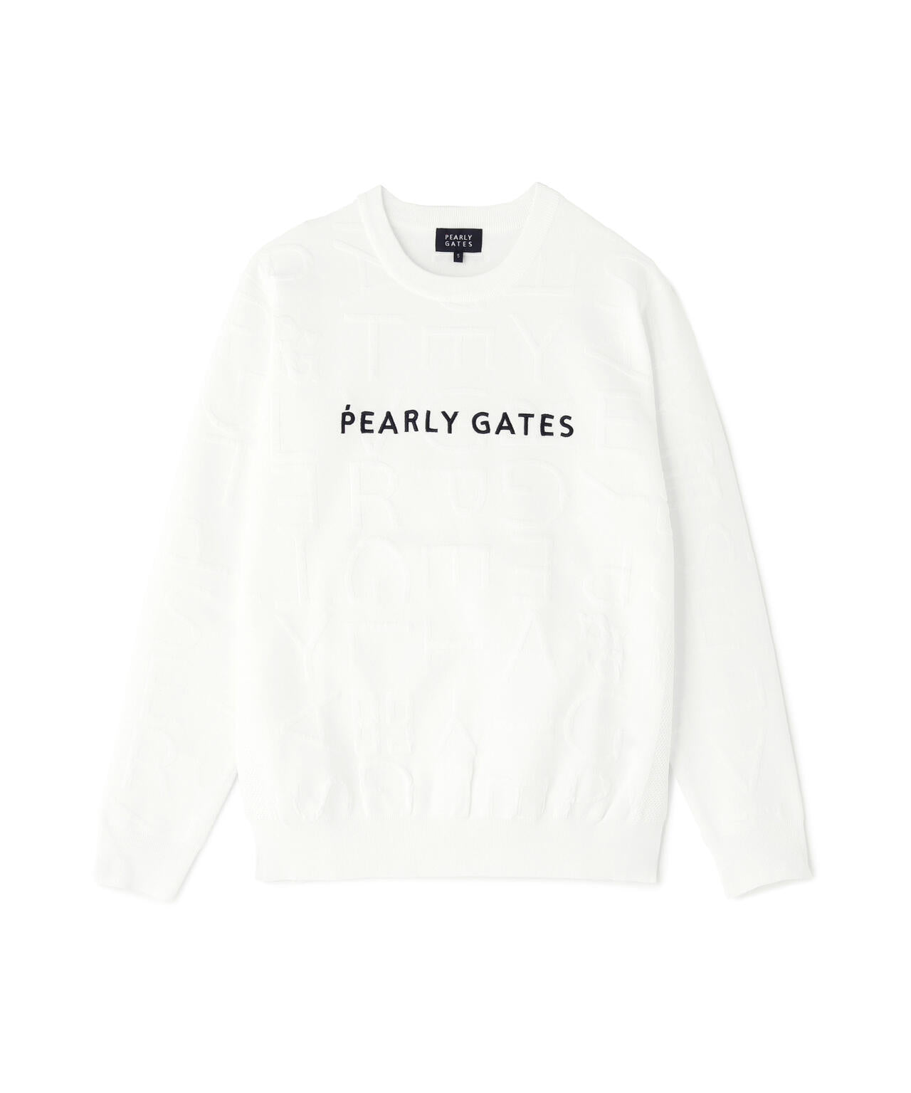 14Gクルーネックニットプルオーバー ＜ジャガードロゴ総柄＞ | PEARLY