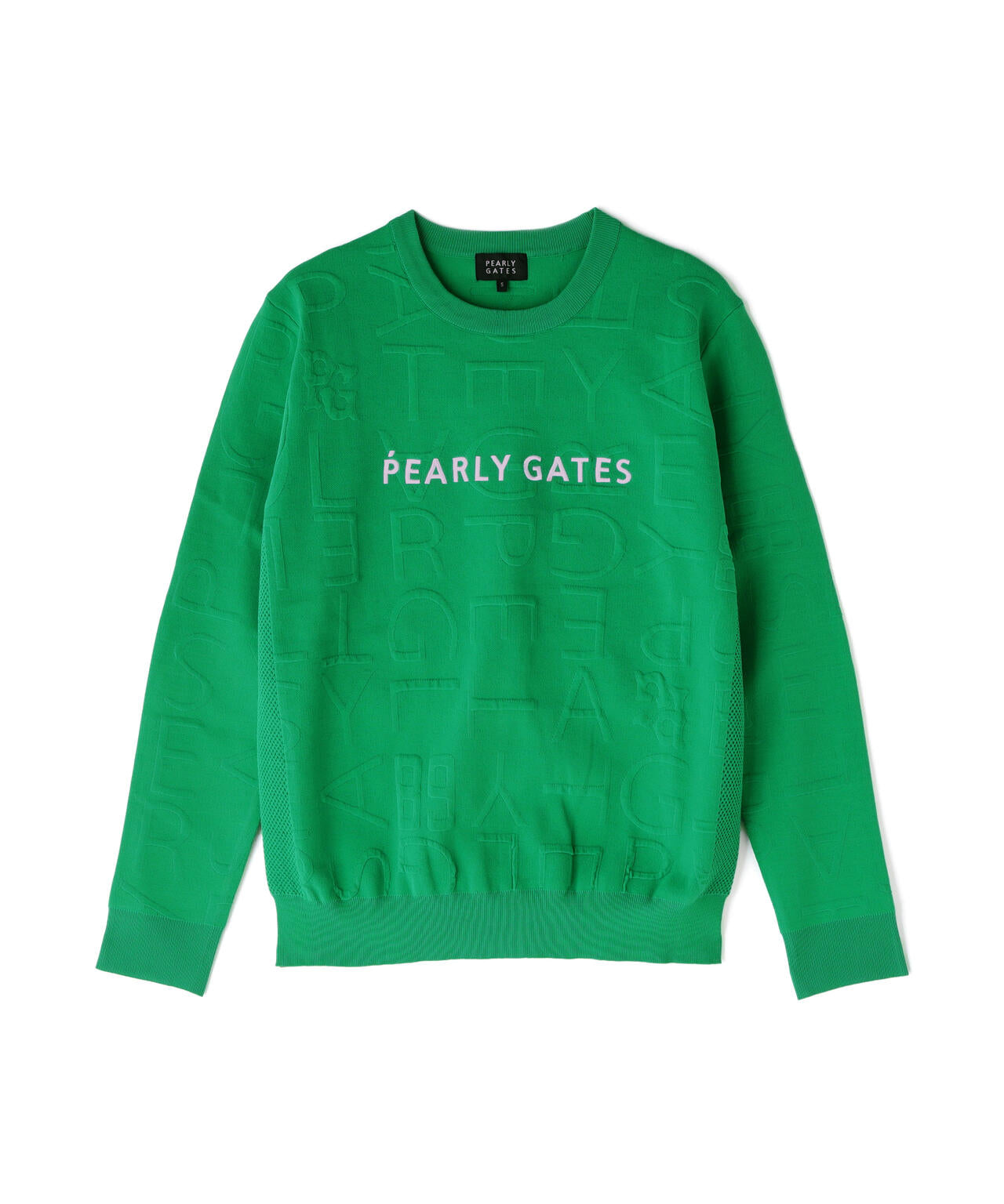 14Gクルーネックニットプルオーバー ＜ジャガードロゴ総柄＞ | PEARLY