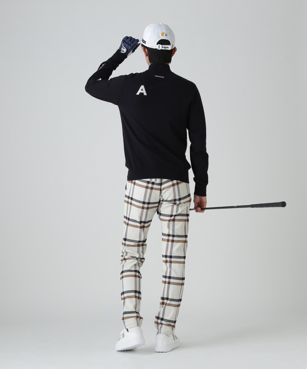 12G部分ジャガードカシミヤタッチコットンハイネックニットプル