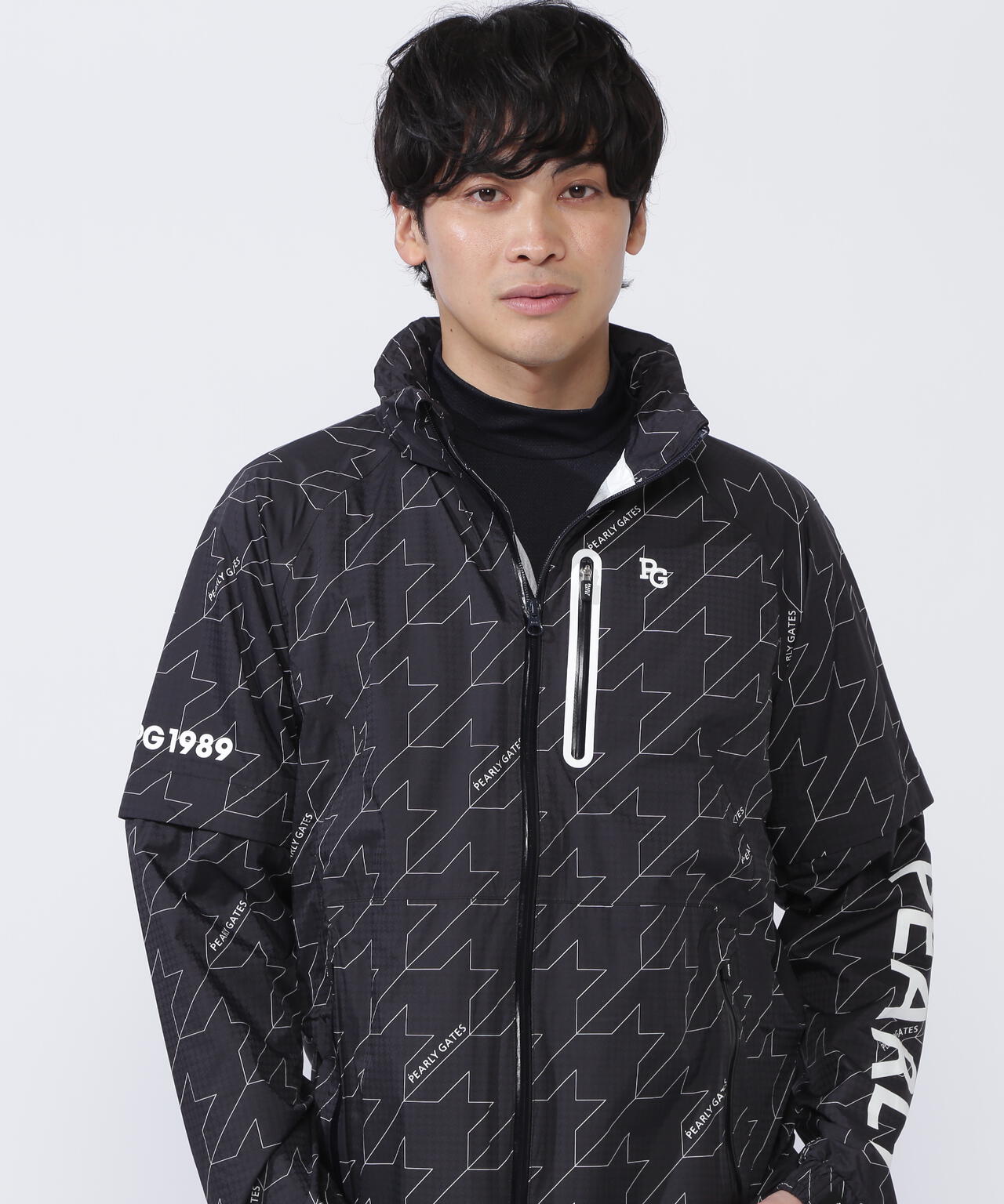 CRAFTEVOフルジップアップレインジャケット ＜ロゴ/千鳥柄＞ (MENS