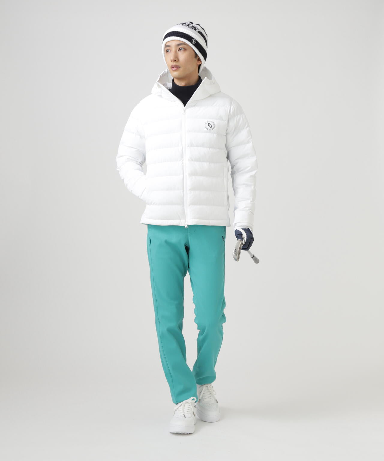 NyストレッチBIGリップストップ中綿フーディブルゾン | PEARLY GATES