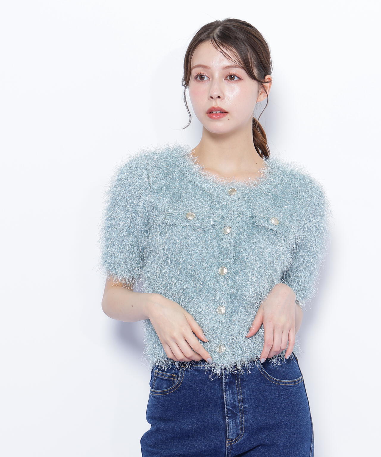 ラメフェザーニットジャケット | JILL by JILL STUART（ジル バイ ジル