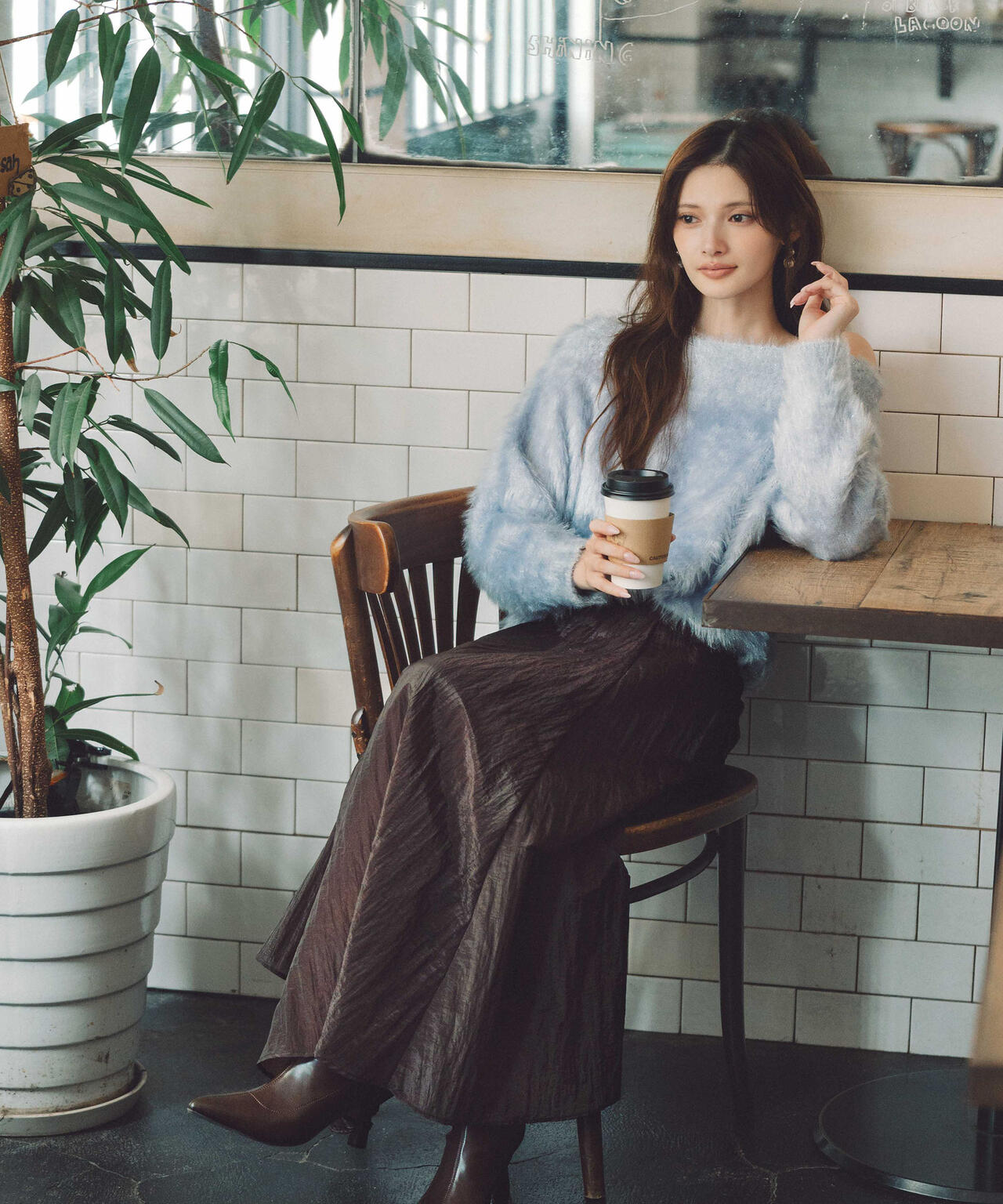 青島心さん着用】ベルト付きシアーフレアスカート | PROPORTION BODY