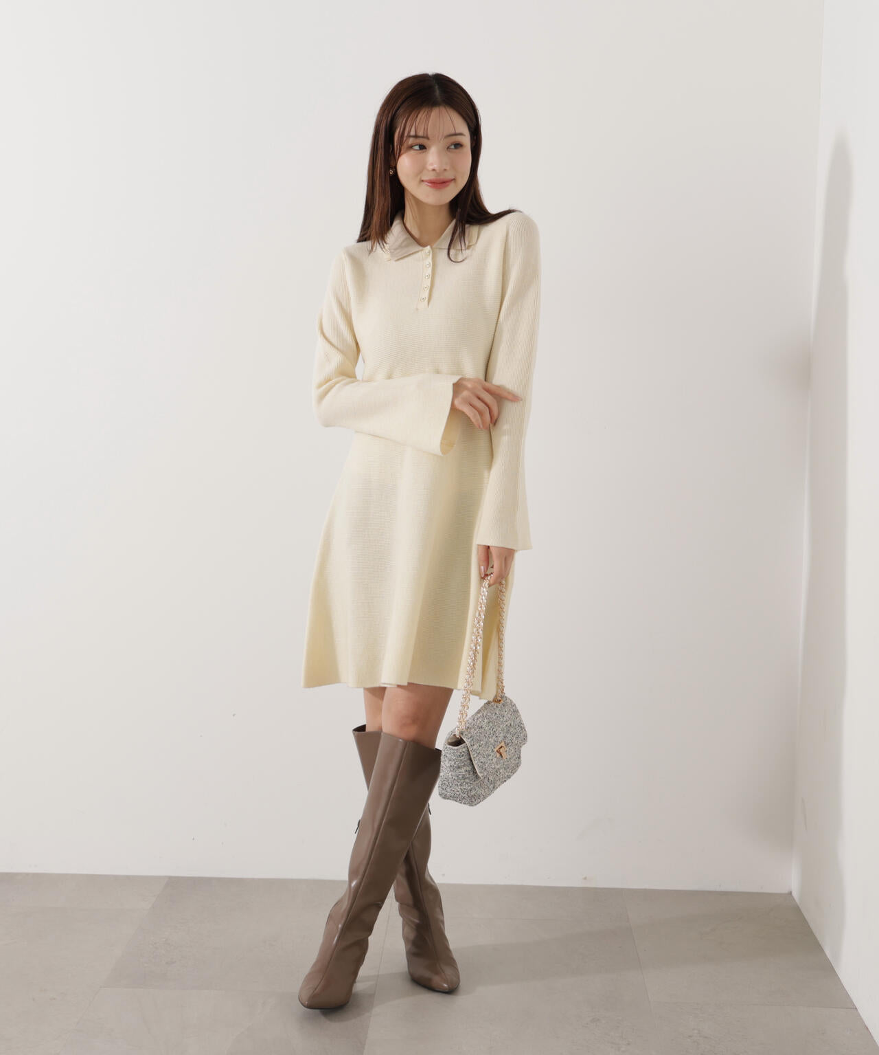 EDIT COLOGNE》ポロミニニットワンピース | PROPORTION BODY DRESSING