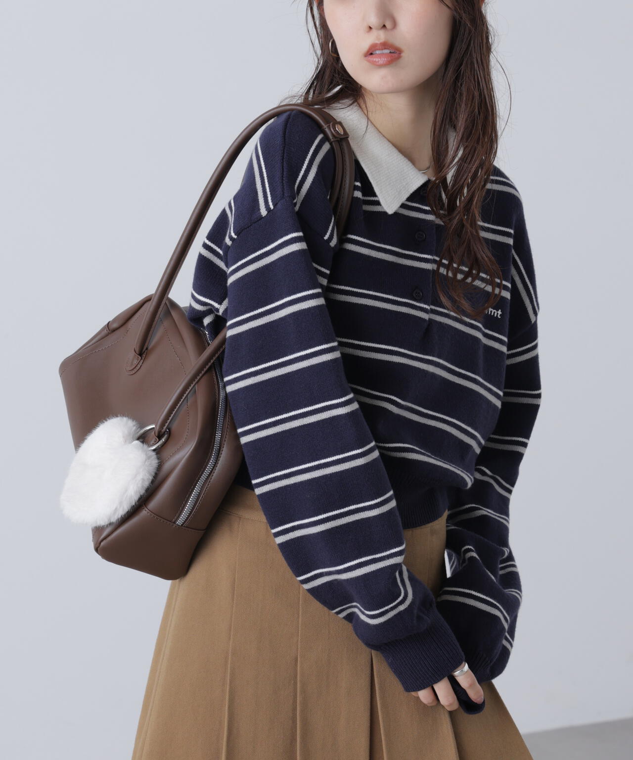 ロゴ刺繍ボーダーポロニット | FREE'S MART（フリーズマート