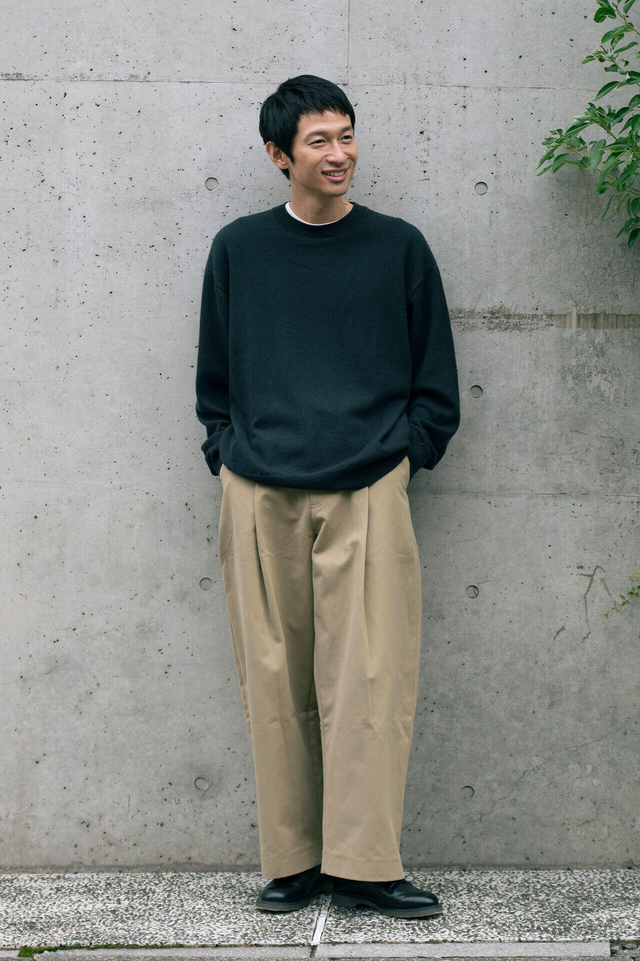 STUDIO NICHOLSON / PEACHED COTTON TWILL DEEP PLEAT VOLUME PANT