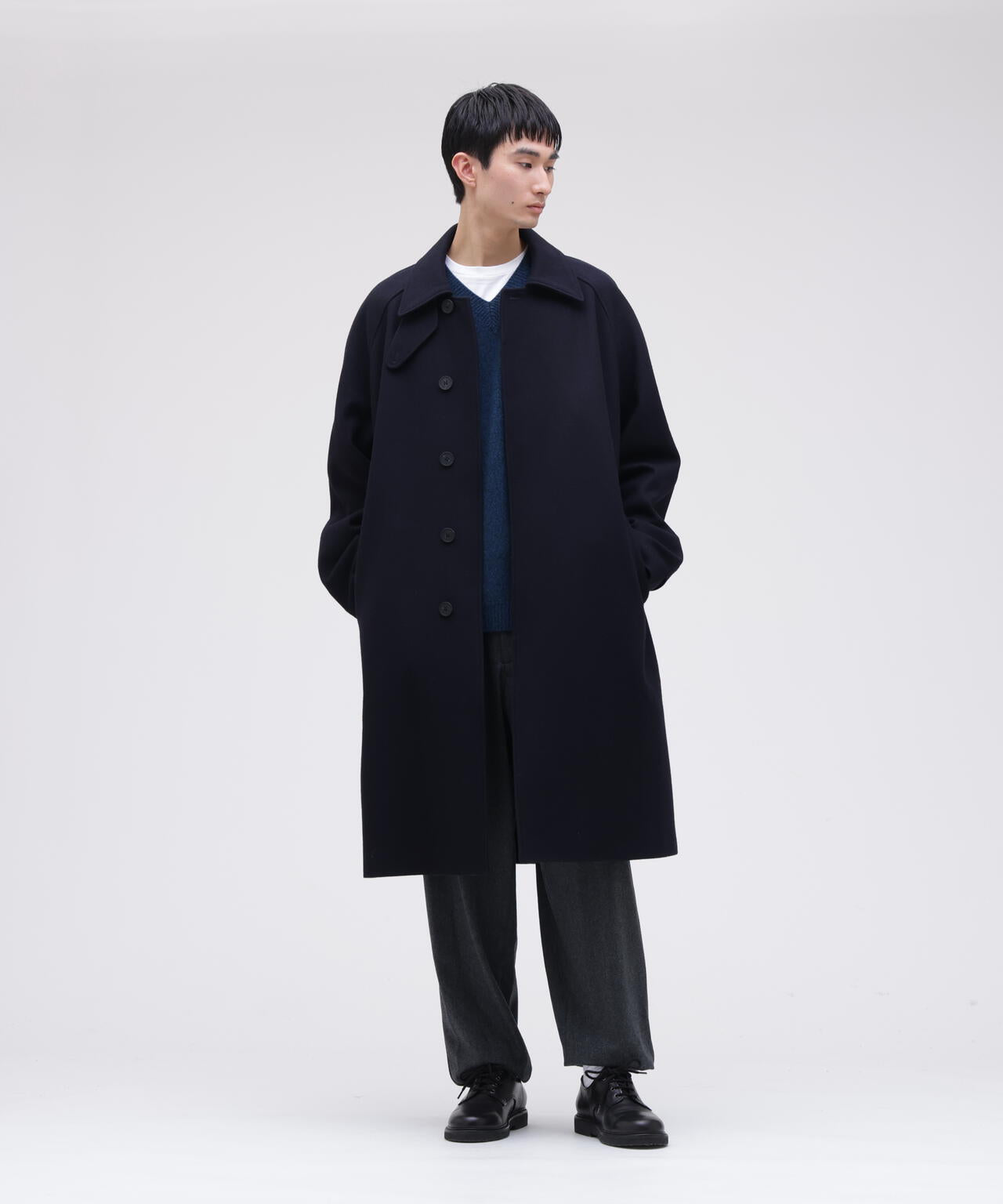 STUDIO NICHOLSON / MELTON WOOL RAGLAN WOOL COAT | THE LIBRARY（ザ