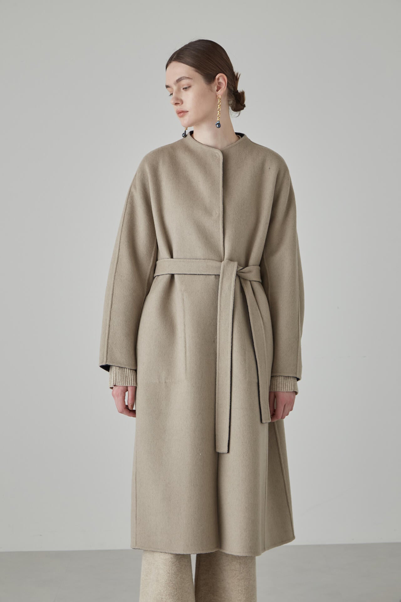 カシミヤ混 2TONE リバーロングコート | ADORE（アドーア） ｜【公式