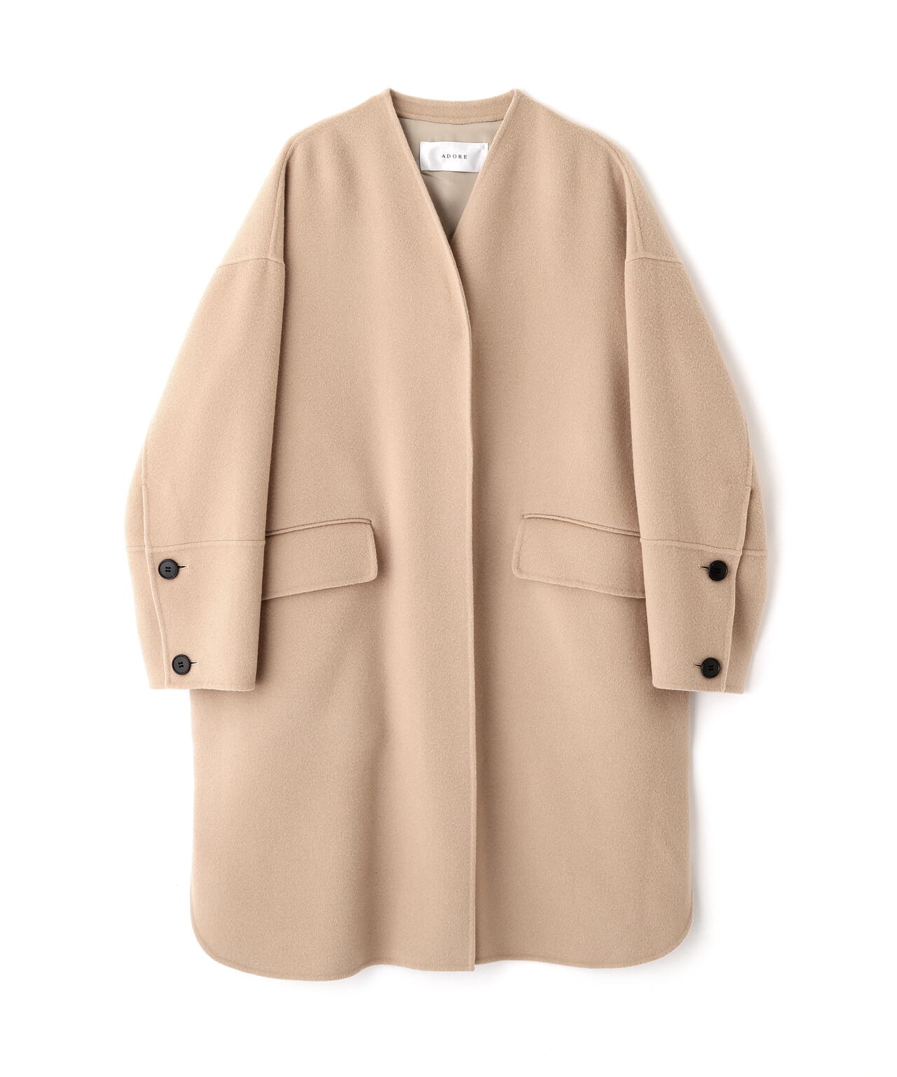 ソリッドウールリバーノーカラーコート | ADORE（アドーア） ｜【公式