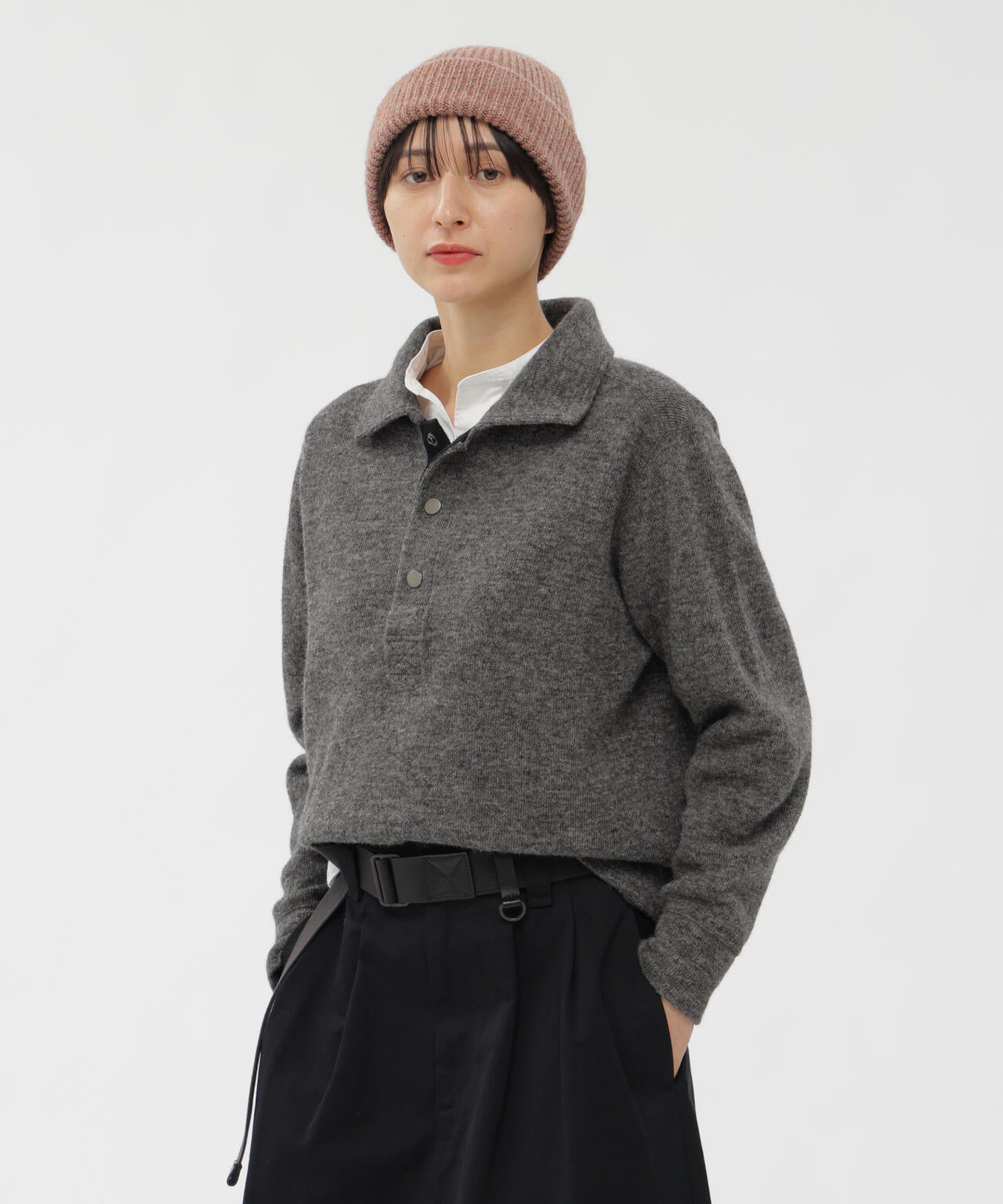 WOOL COTTON RIB TOP | MARGARET HOWELL（マーガレット・ハウエル