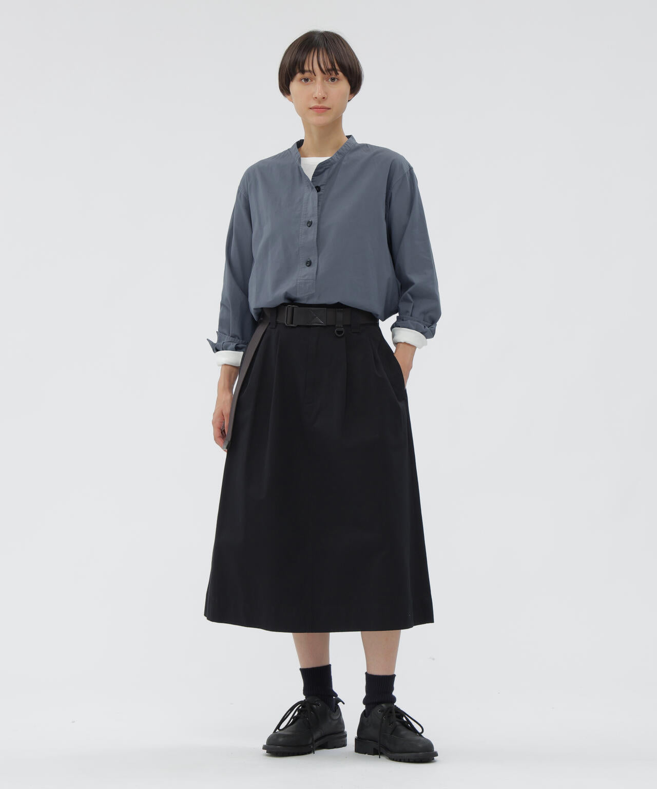 WASHED CHINO COTTON SKIRT | MARGARET HOWELL（マーガレット