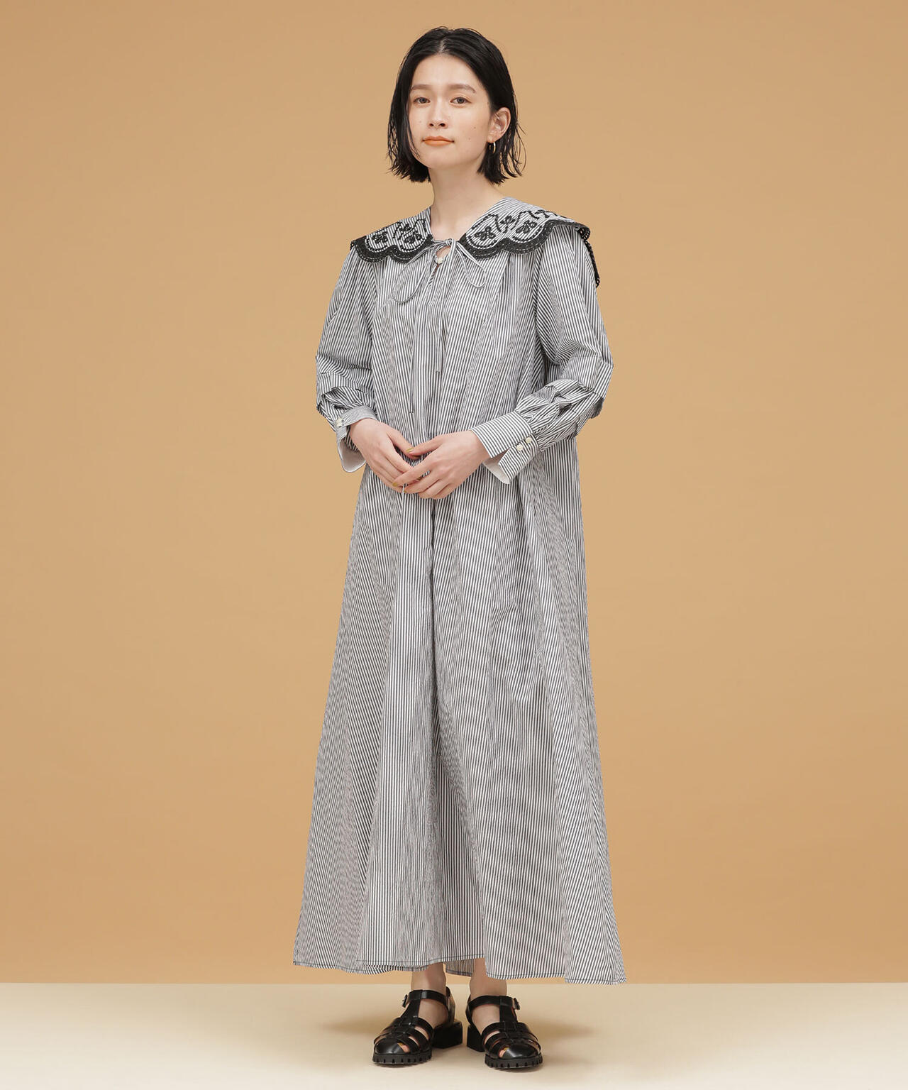 LB.03/エンブロイダリーカラーワンピース 長袖 | NANO universe（ナノ