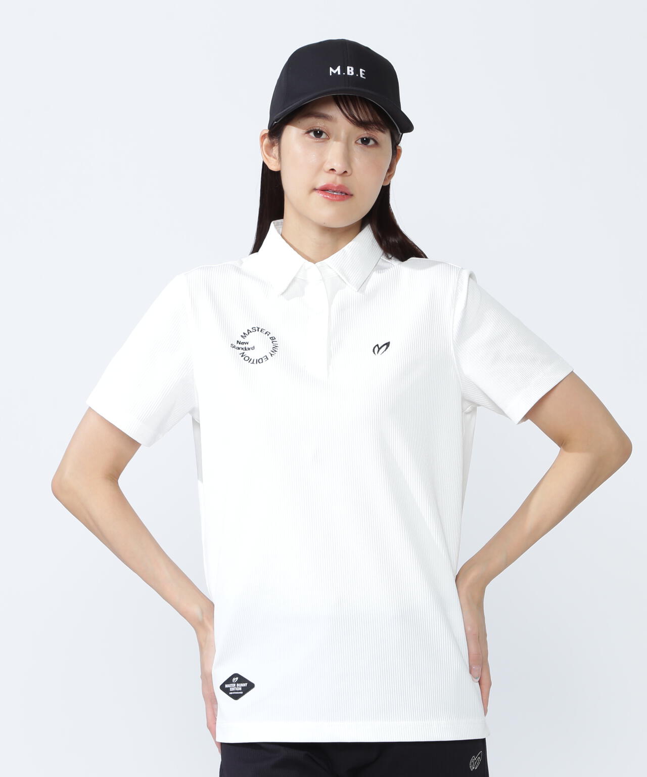 ストライプサッカー4WAYストレッチ半袖ポロシャツ | MASTER BUNNY