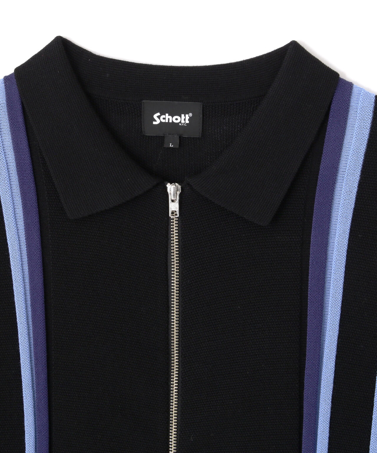 LS ZIP KNIT CARDIGAN/LS ジップ ニットカーディガン | Schott