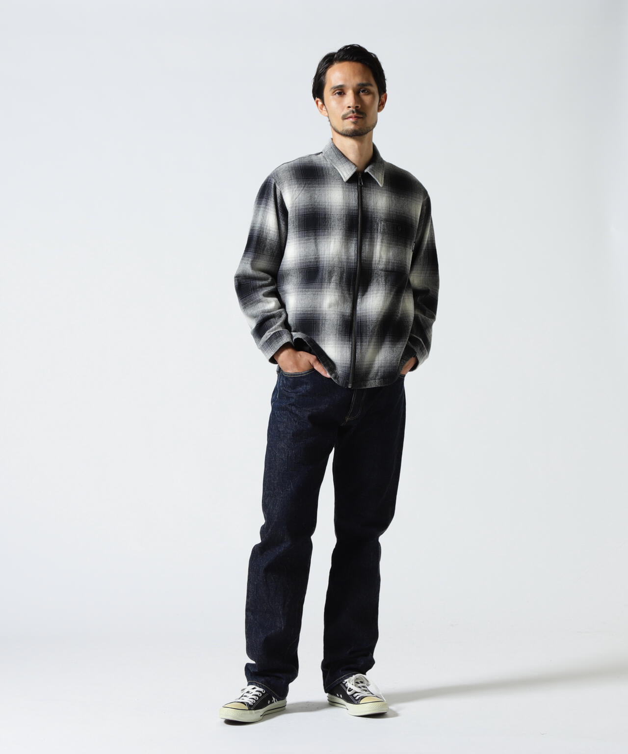 OMBRE CHECK ZIP UP SHIRT | AVIREX（アヴィレックス） ｜【公式】通販