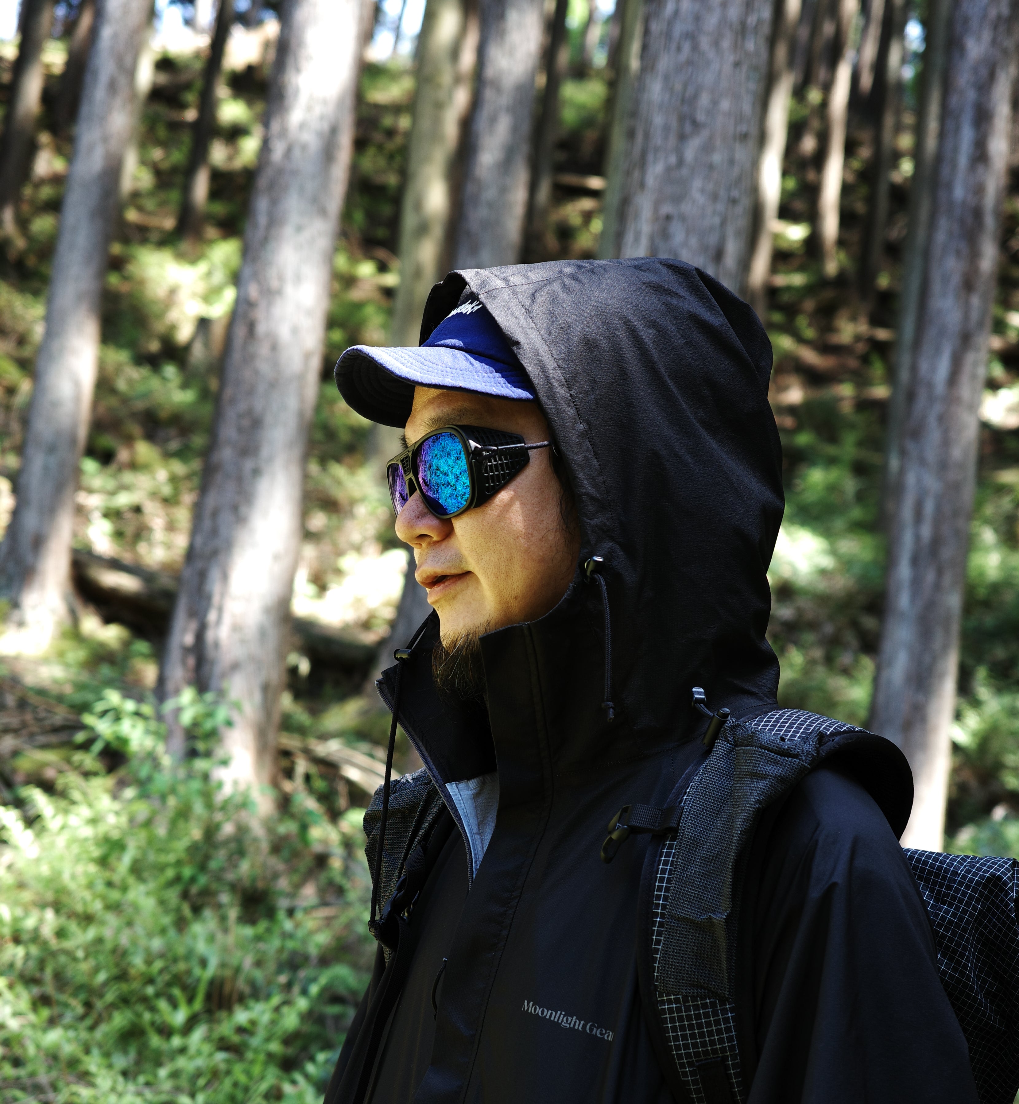 OMBRAZ LEGGERO Armless Sunglasses CHARCOAL BLUE LENS / オンブラズ