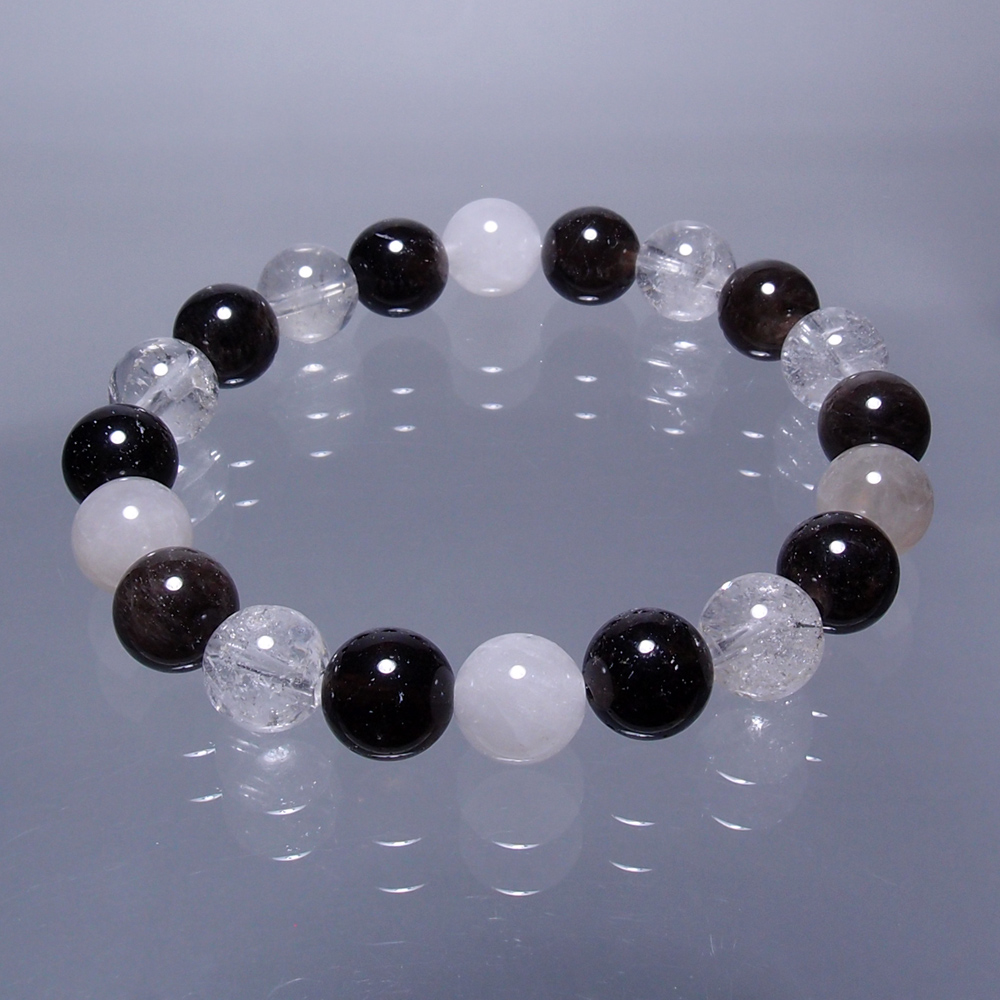 BYS5003 山梨県黒平産水晶10mm玉ブレスレット 日本産水晶ブレスレット