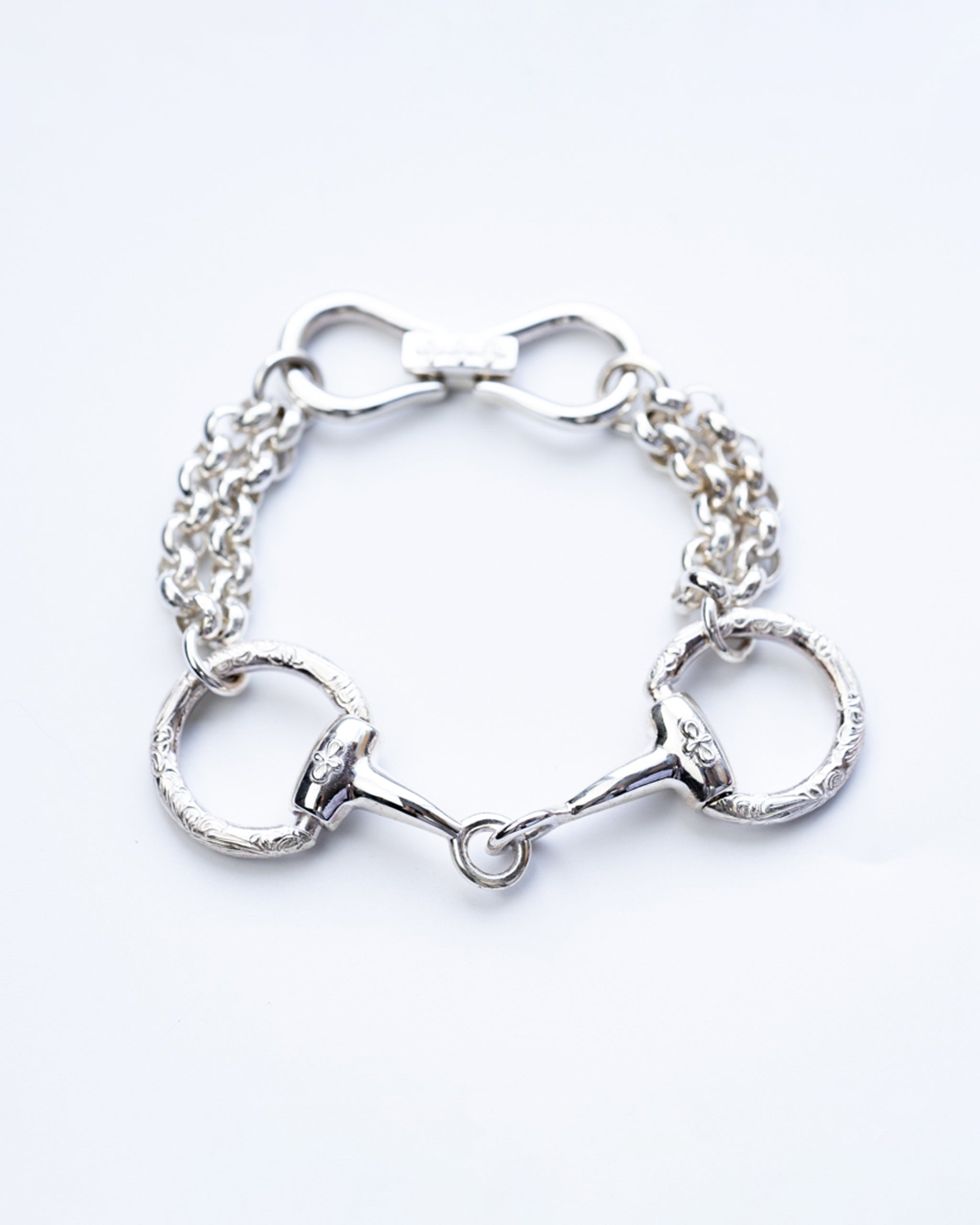 WAKAN SILVER SMITH Arabesque Horse bit bracelet (L) [BN-082] -MORLS-
