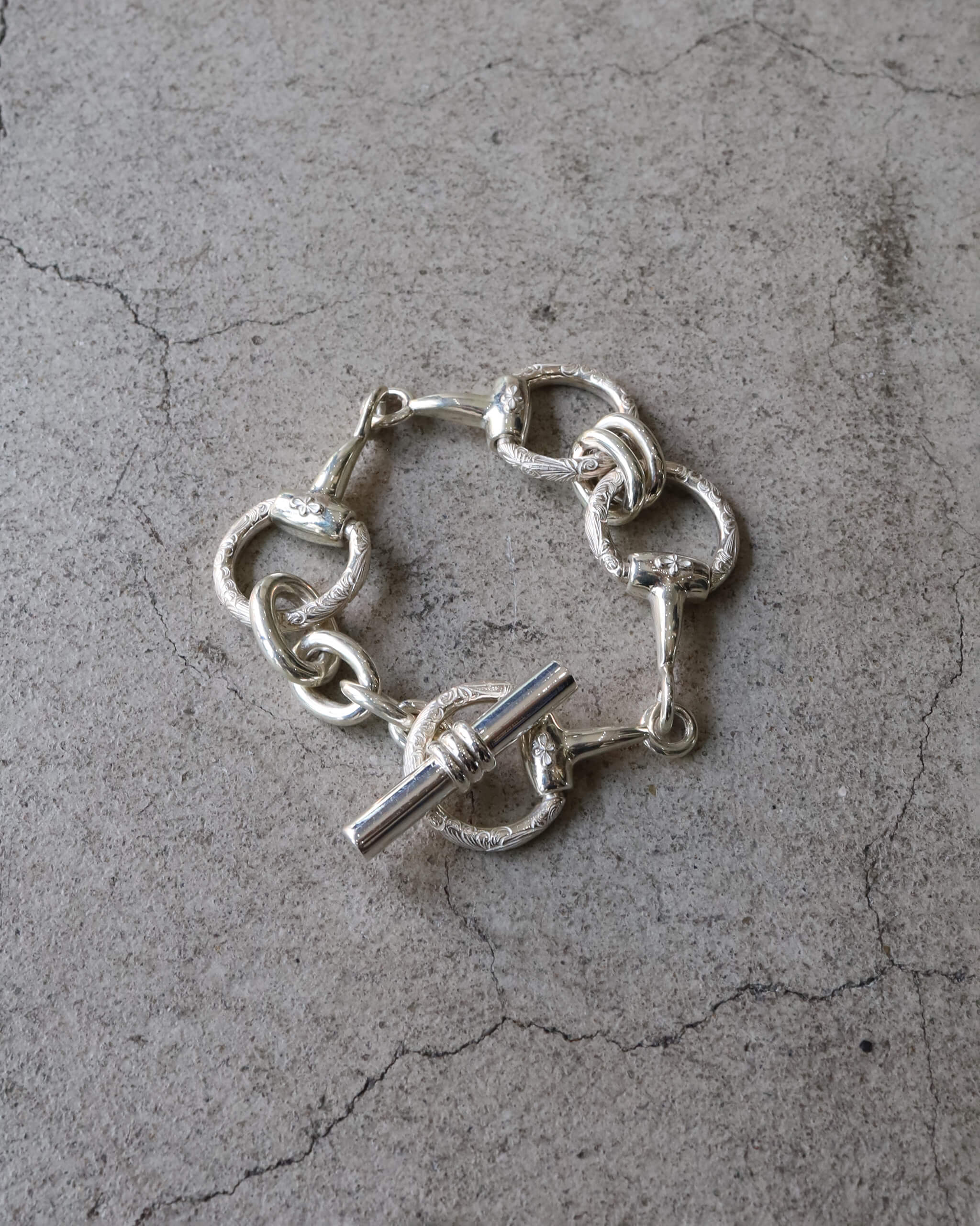 WAKAN SILVER SMITH Arabesque Horse bit bracelet double [BN-080