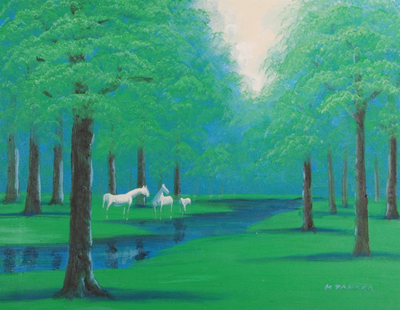 油絵の絵画で田中幸一が描いた馬の絵の油絵「希望・7」を購入